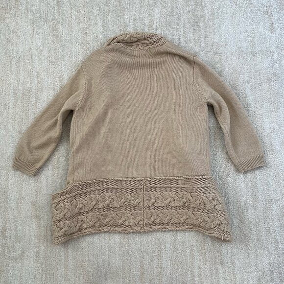 Forever 21 Chunky Cable Knit Tan Cardigan Sweater S - Picture 4 of 10
